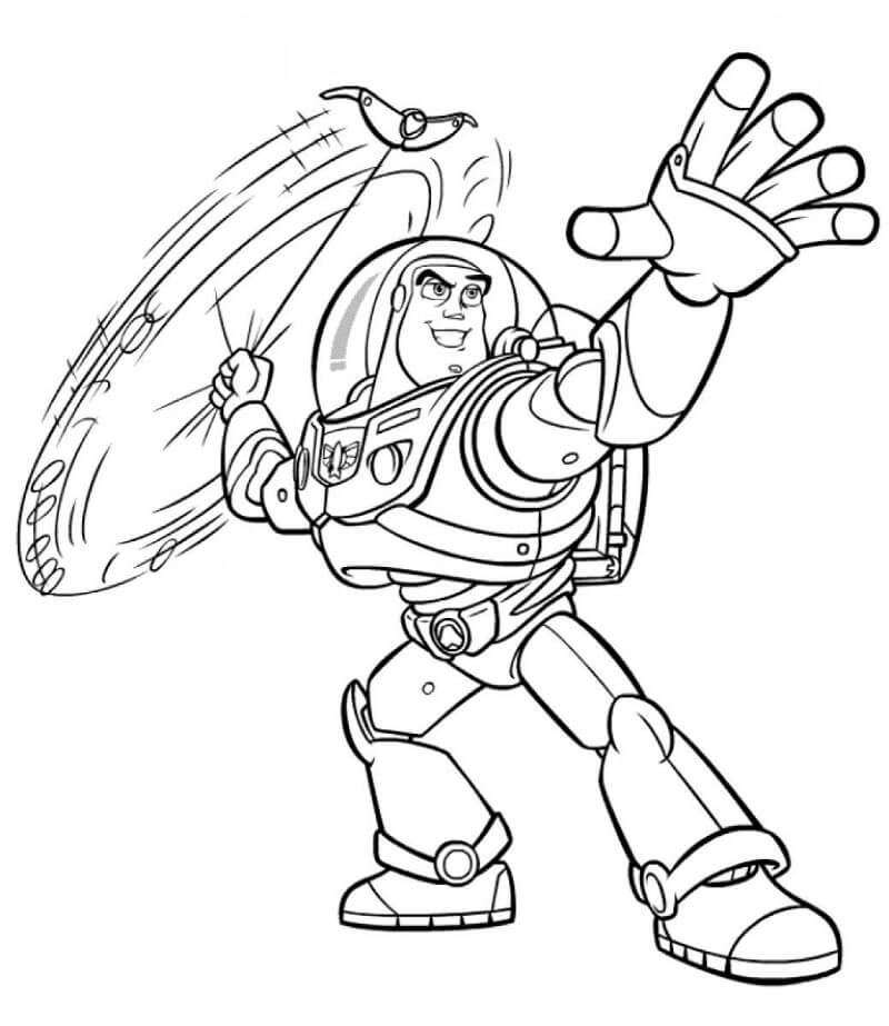 Desenho de Buzz Lightyear no Espaço para Colorir e Imprimir
