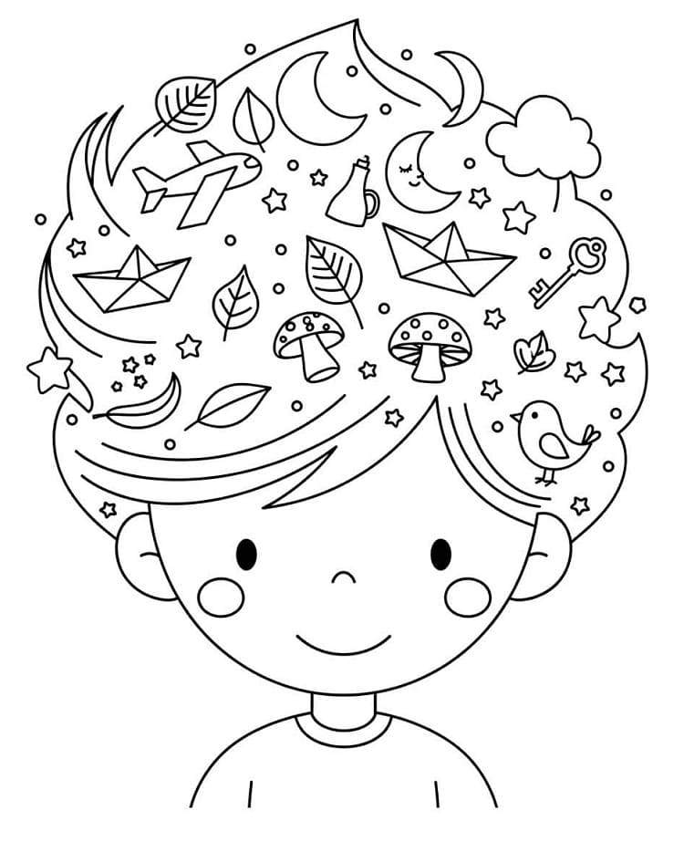 Desenho de Cabelo Maluco Grátis para Colorir