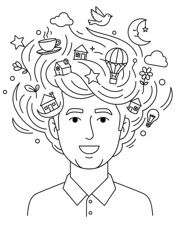 Desenho de Cabelo Maluco Imprimivel Grátis para Colorir