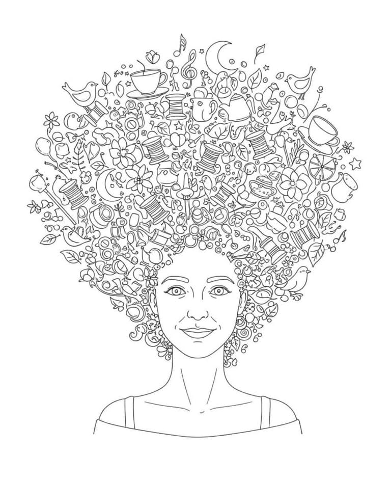 Desenho de Imprimivel Cabelo Maluco para Crianças para Colorir