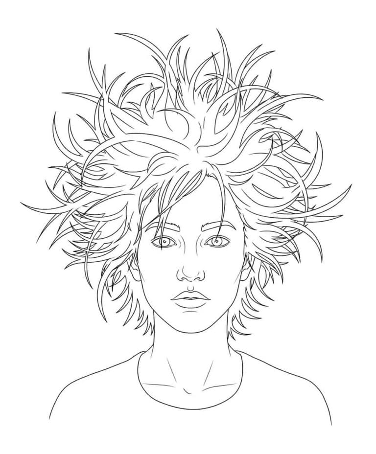 Desenho de Imprimivel Cabelo Maluco para Colorir