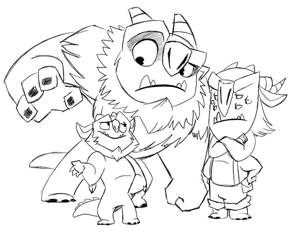 Desenho de Caçadores de Trolls Infantil para Colorir e Imprimir