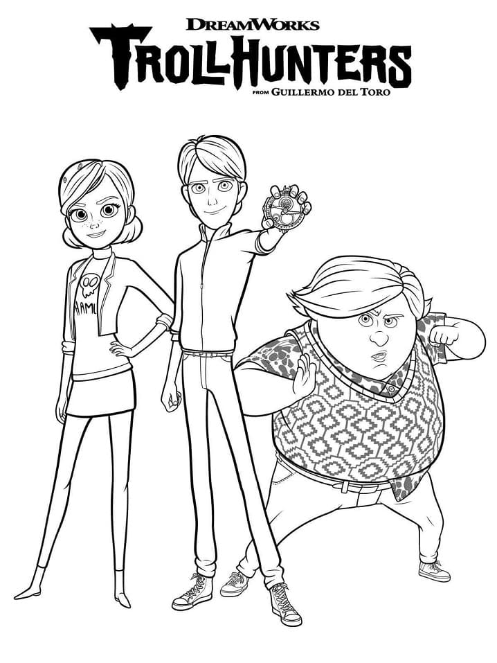 Desenho de Caçadores de Trolls para Colorir e Imprimir Pdf Grátis