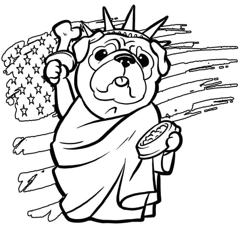Desenho de Imagem do Pug para Colorir