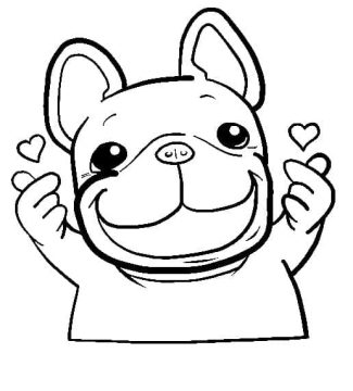 Desenho de Um Lindo Cachorro Pug para Colorir