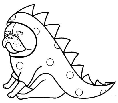 Desenho de Um Pug engraçado para Colorir
