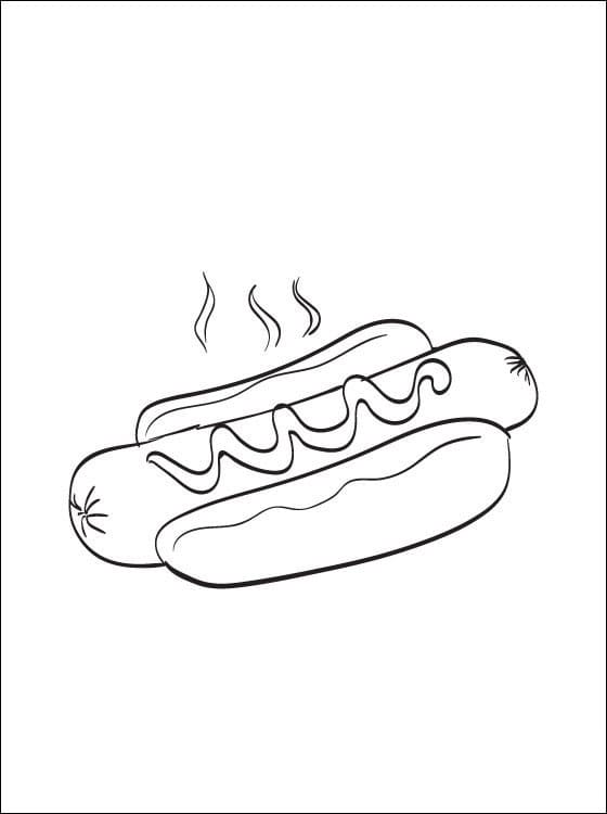 Desenho Cachorro Quente Delicioso para Colorear