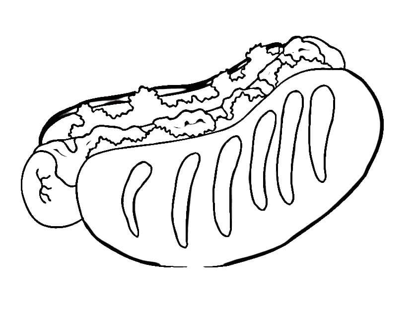 Desenho Cachorro Quente Gostoso para Colorear