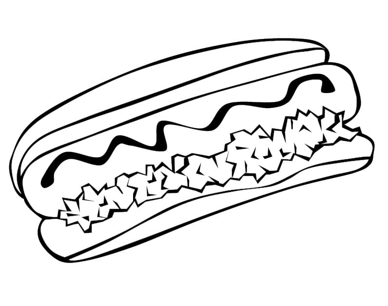 Desenho Cachorro Quente Normal para Colorear