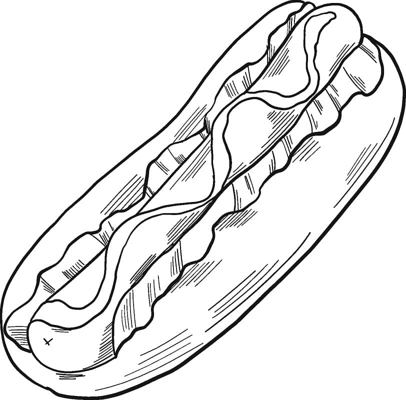 Desenho de Cachorro Quente Infantil para Colorir e Imprimir