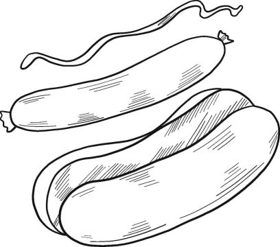 Desenho de Cachorro Quente para Colorir e Imprimir Pdf grátis