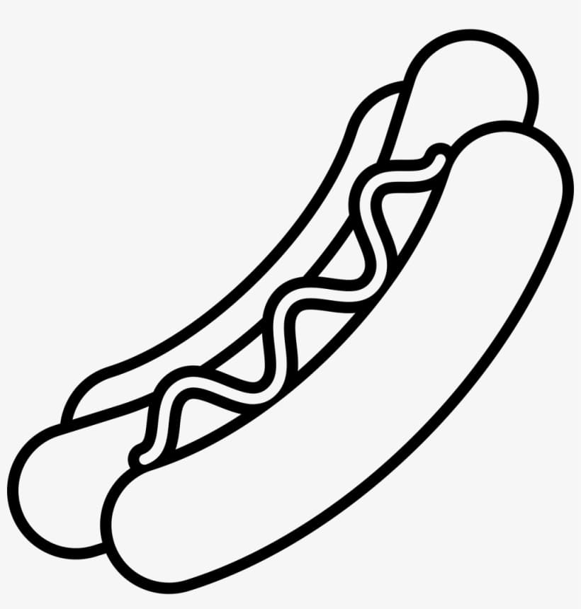 Desenho de Cachorro Quente Simples para Colorir e Imprimir Pdf