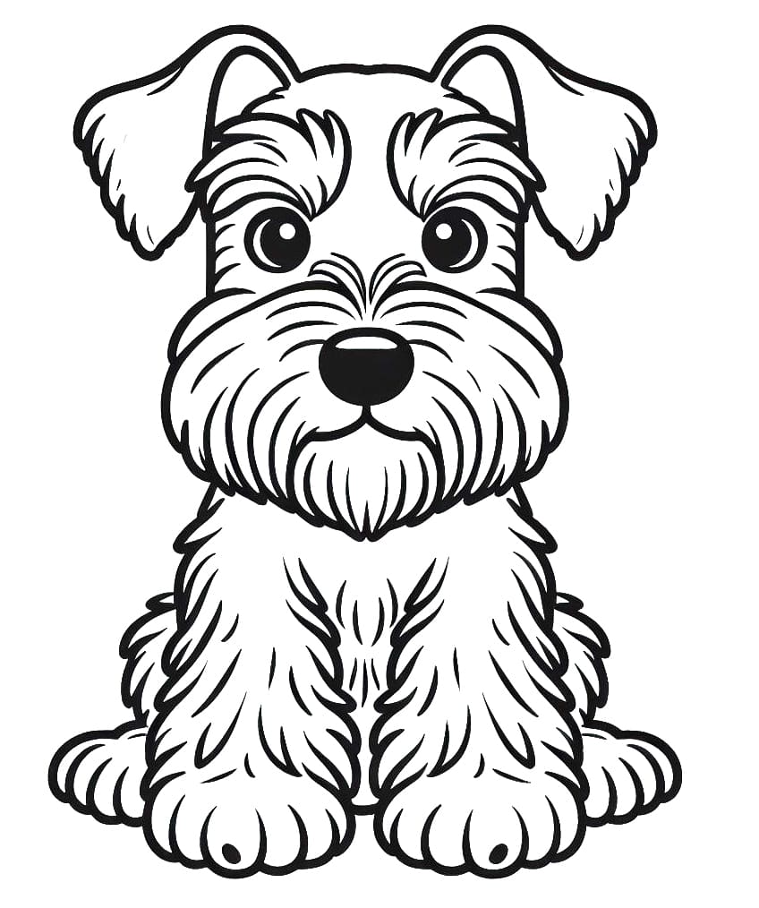 Desenho de Schnauzer Adorável para Colorir