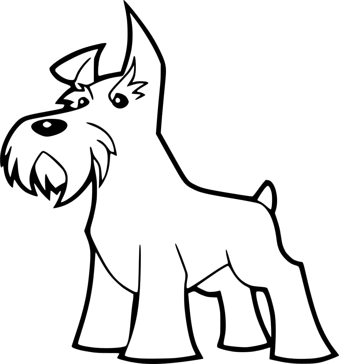 Desenho de Schnauzer Animado para Colorir
