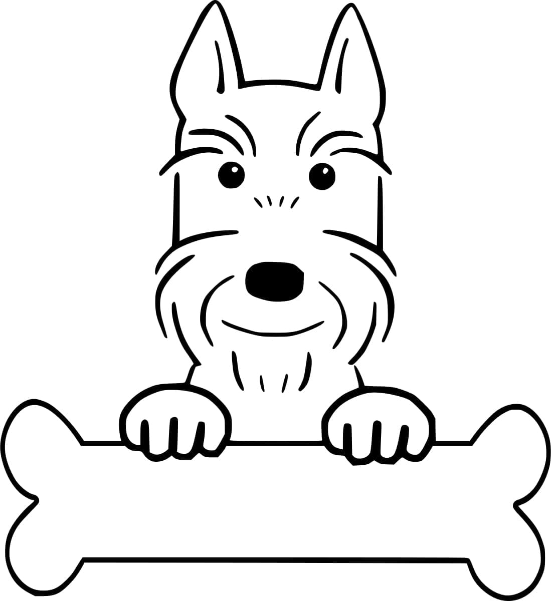 Desenho de Schnauzer Feliz para Colorir