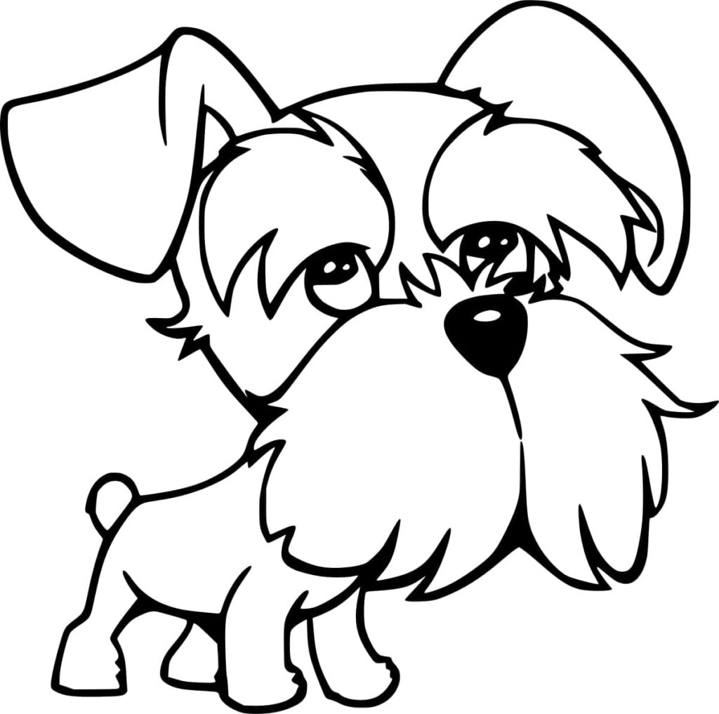 Desenho de Schnauzer Fofo para Colorir