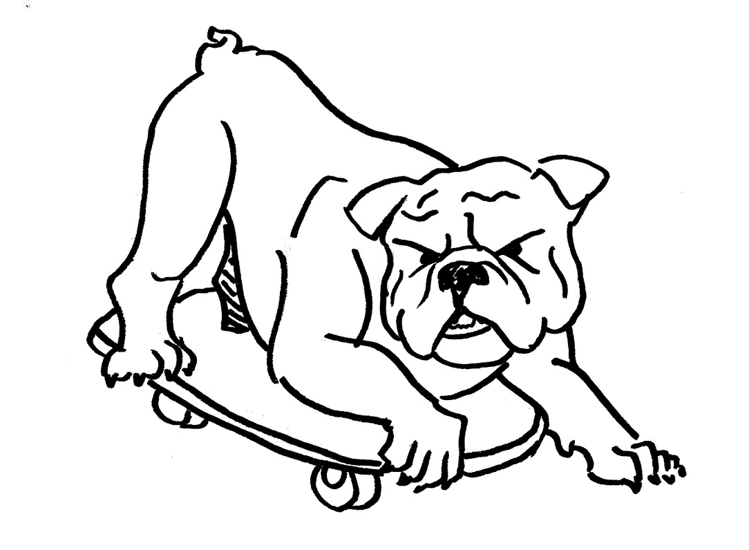 Desenho de Cachorro com Bolinha para Colorir e Imprimir