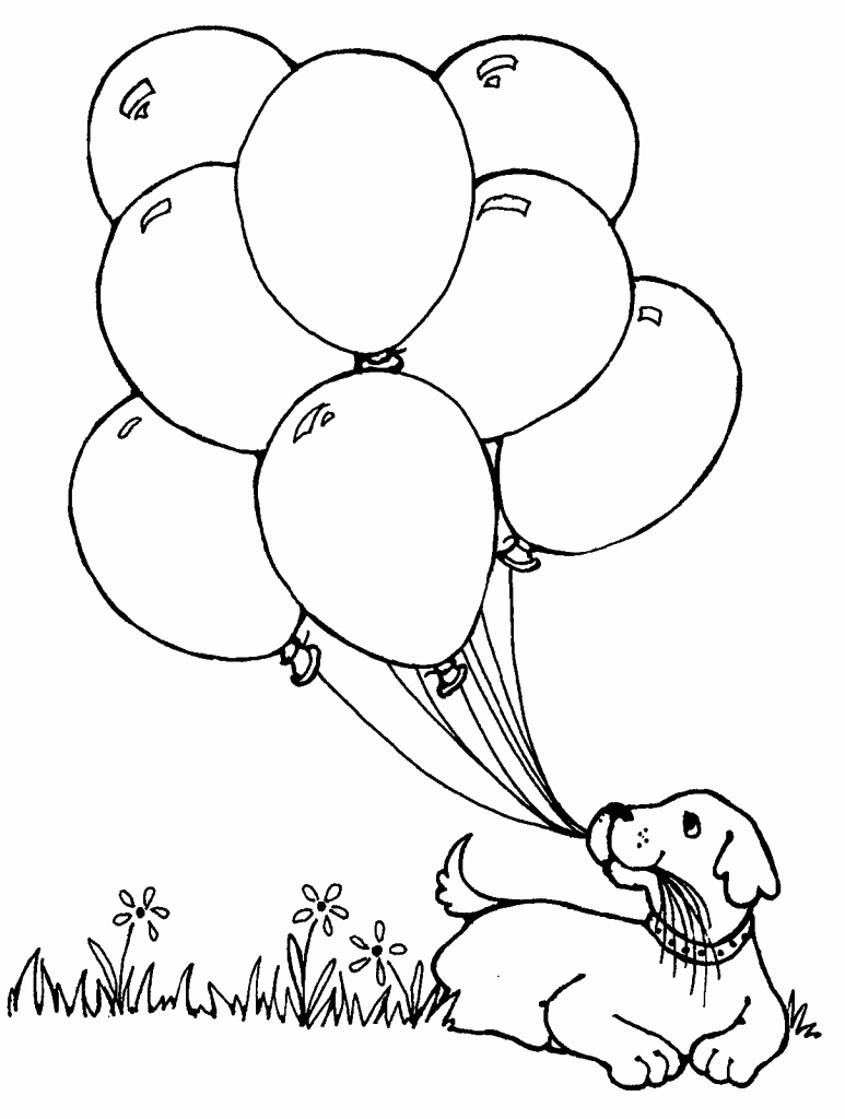 Desenho de Cachorro com Coleira para Colorir e Imprimir