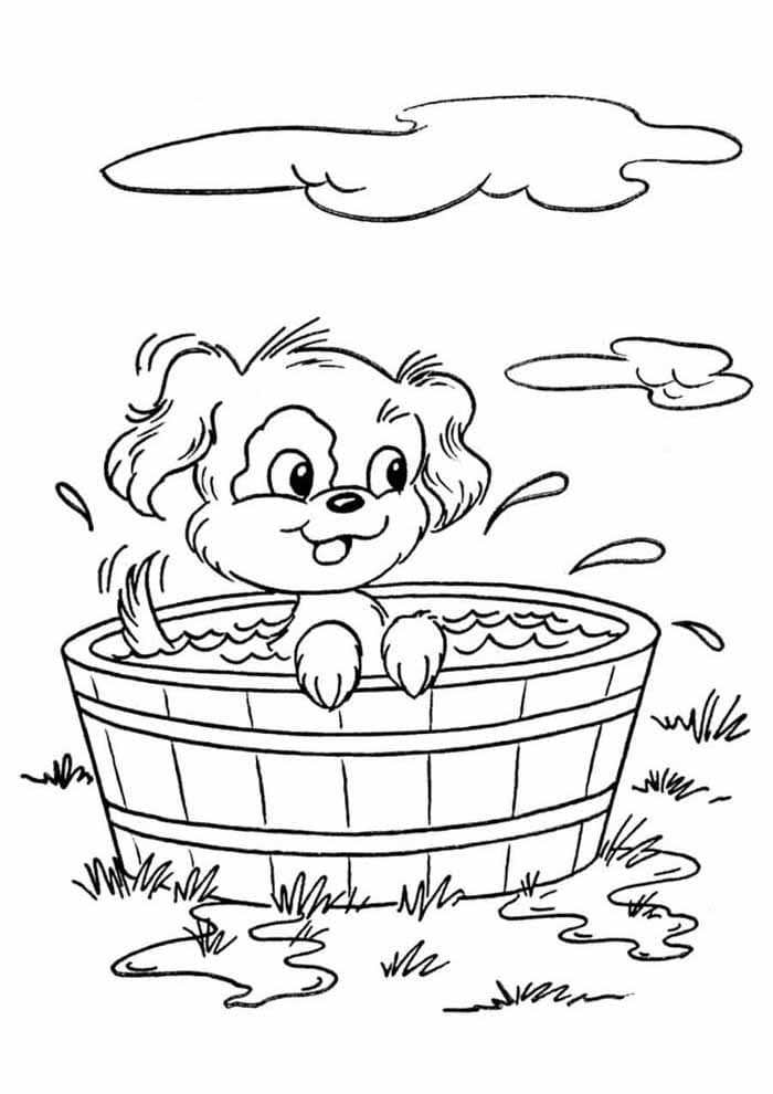 Desenho de Cachorro Fofinho para Colorir