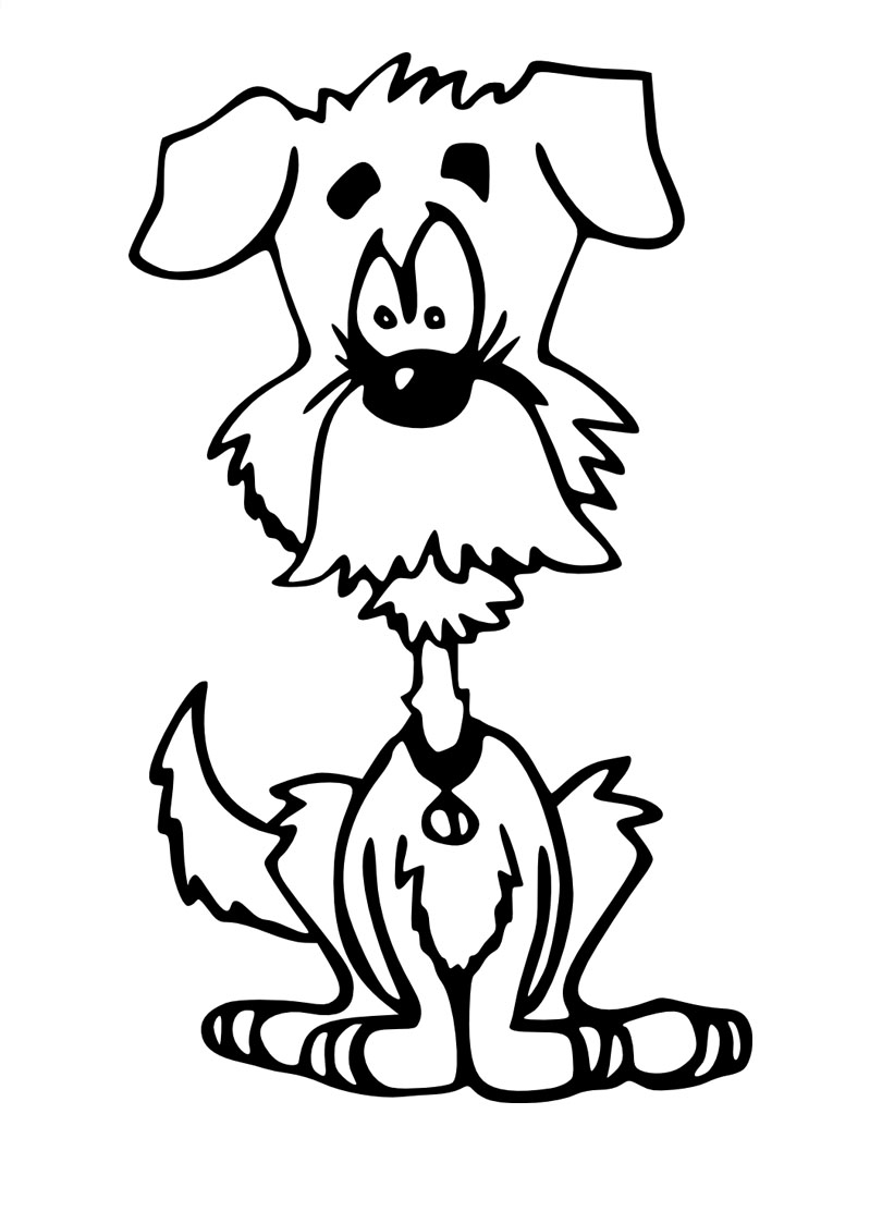 Desenho de Cachorro Idoso para Colorir e Imprimir