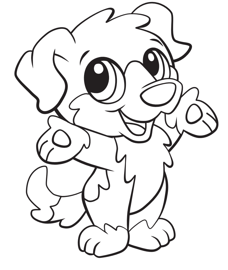 Desenho de Cachorro no Parque para Colorir e Imprimir
