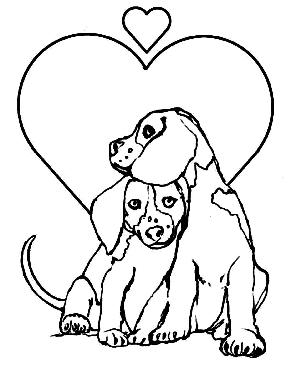 Desenho de Cachorro Pintado para Colorir e Imprimir