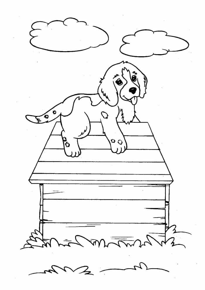 Desenho de um Cachorro Adorável para Colorir