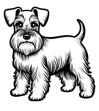 Desenho de Um Cachorro Schnauzer para Colorir