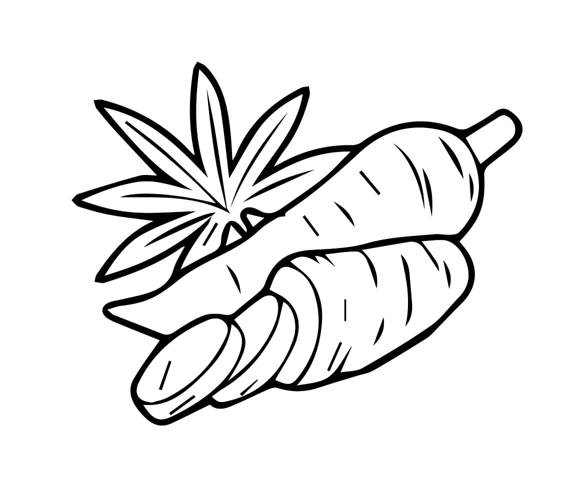 Desenho de Mandioca para Crianças de 2 Ano para Colorir