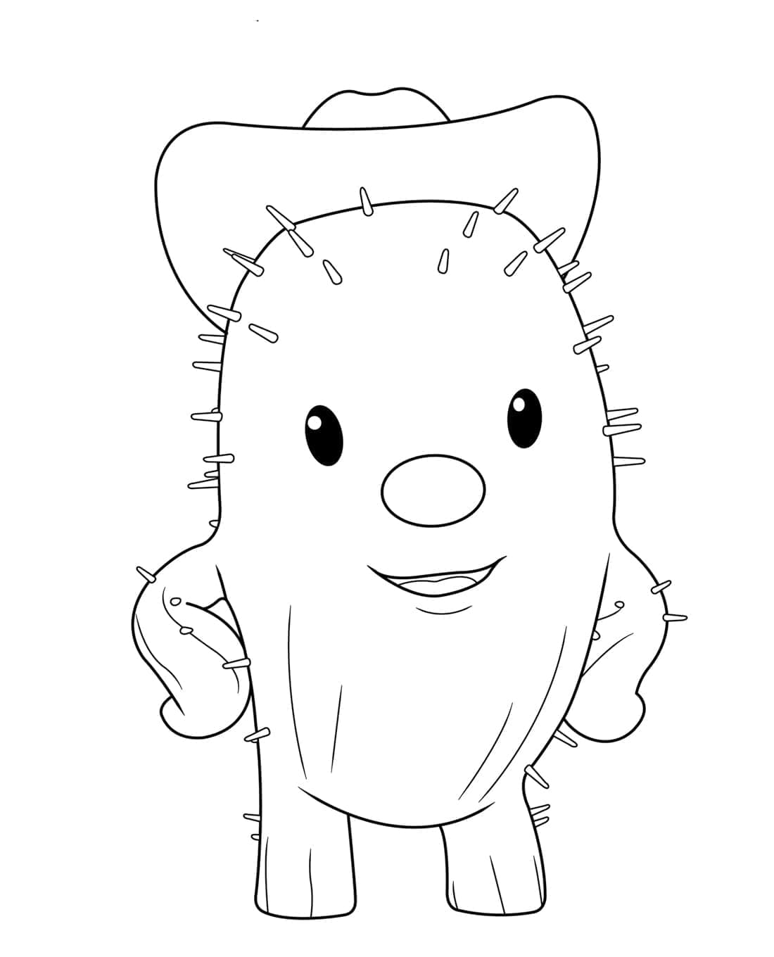 Desenho de um Cacto Muito Fofo para Colorir