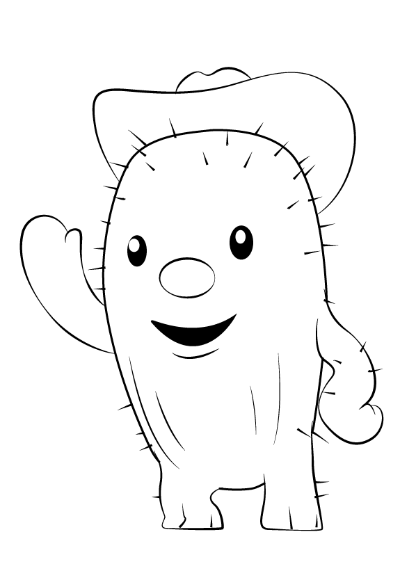 Desenho de Cacto Xerife para Colorir