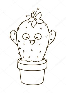 Desenho Fofinho de Cacto para Imprimir grátis