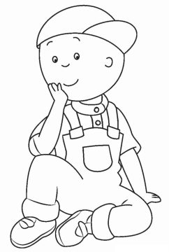 Desenho de Caillou para Imprimir e Colorir com lápis de Cor