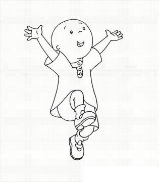 Desenho de Caillou Pulando de Alegria para Colorir