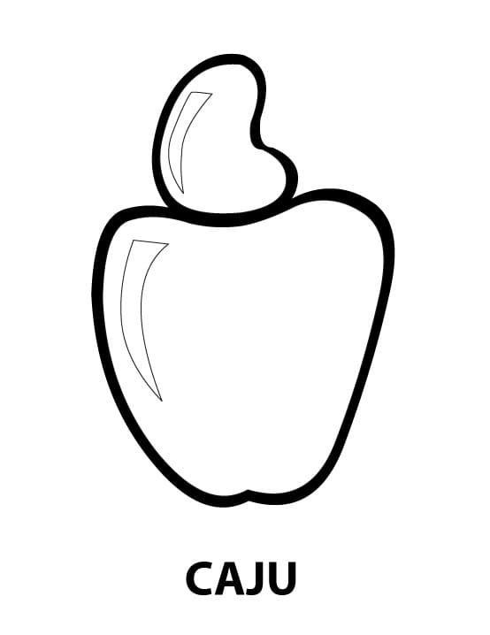 Desenho de Caju Fácil para Colorir
