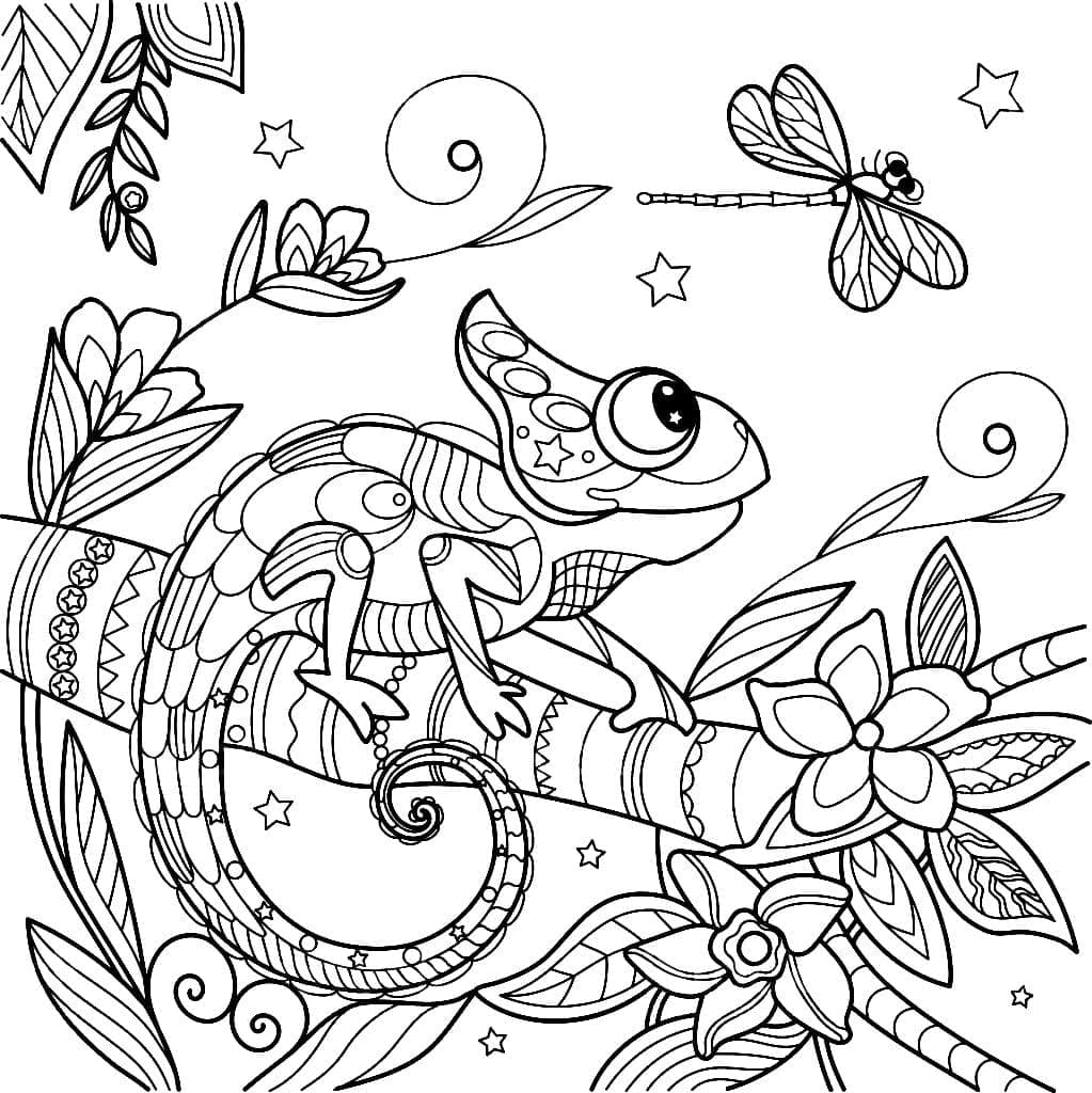 Desenho Camaleão do Yemen para Colorir