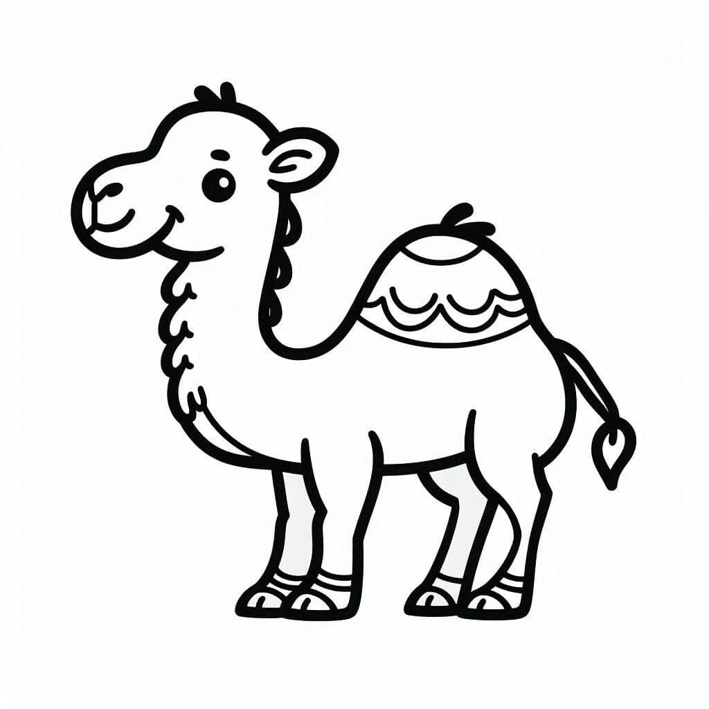 Desenho de Camelo Alegre para Colorir