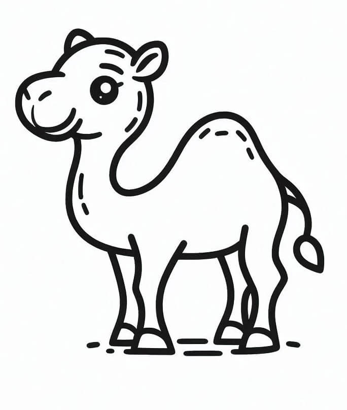 Desenho de Camelo Fofo para Colorir