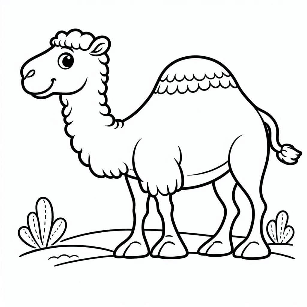 Desenho de Camelo Sorridente para Colorir