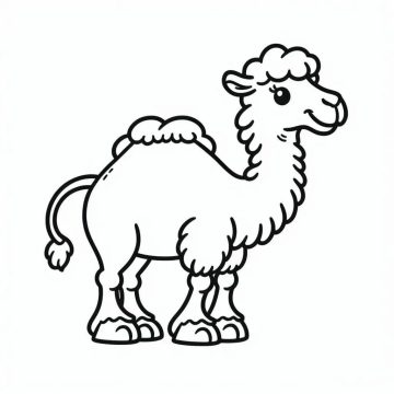 Desenho de Um Camelo adorável para Colorir