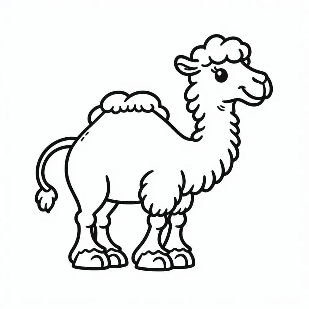 Desenho de um Camelo Adorável para Colorir