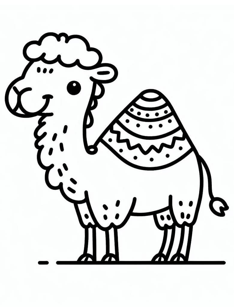 Desenho de um Camelo Fofo para Colorir
