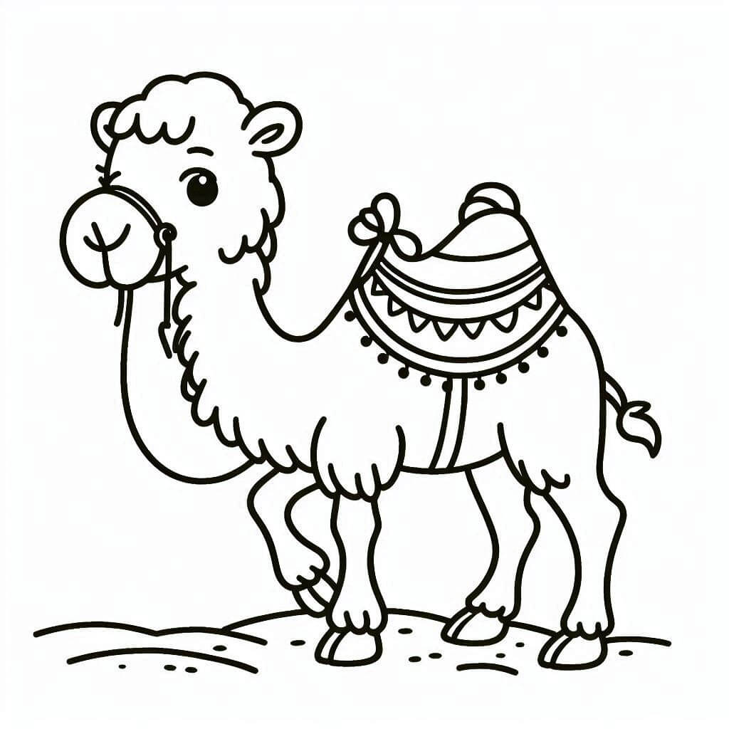 Desenho de um Camelo Muito Lindo para Colorir