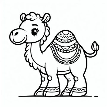 Desenho de Um Camelo Sorridente para Colorir