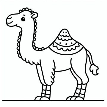 Desenho de Um Lindo Camelo para Colorir