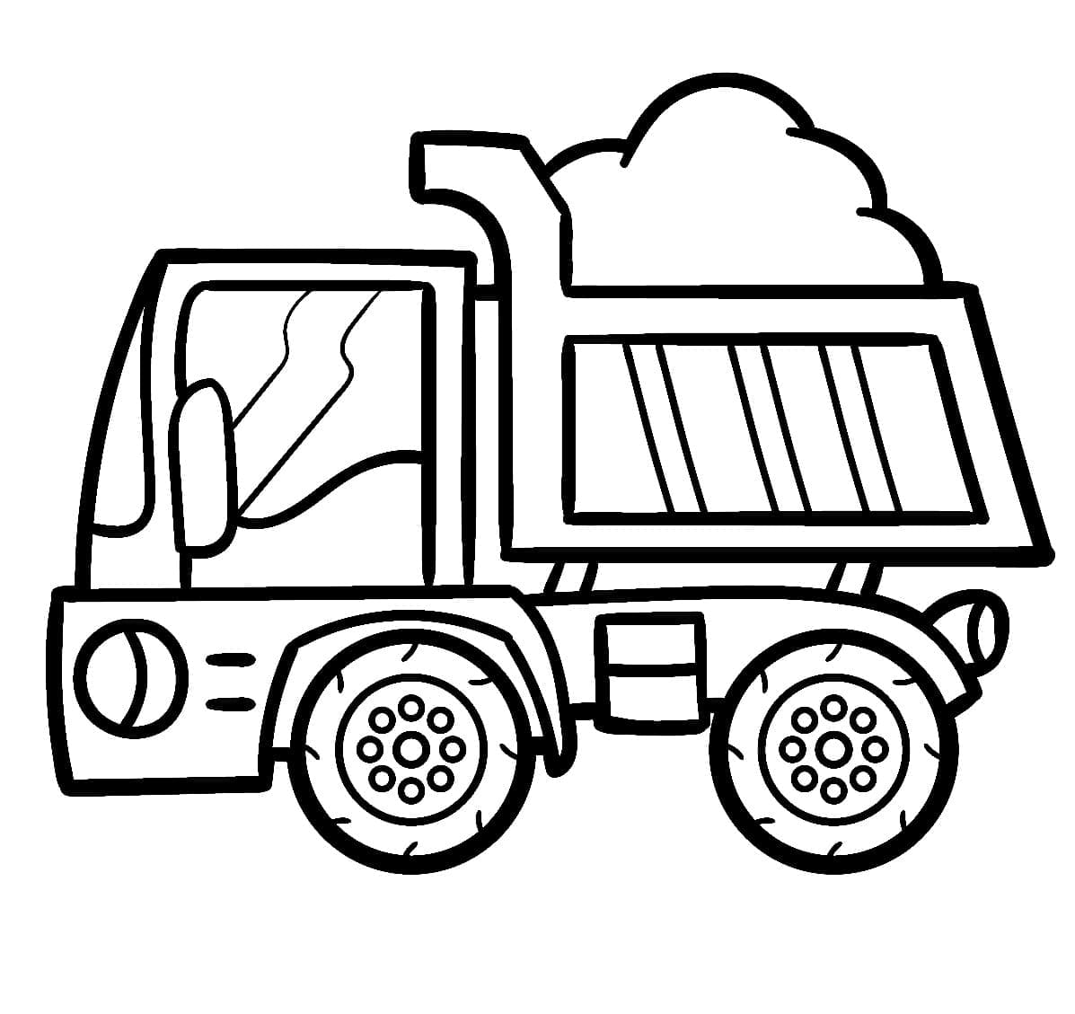 Desenho de Caminhão Caçamba Básico para Colorir