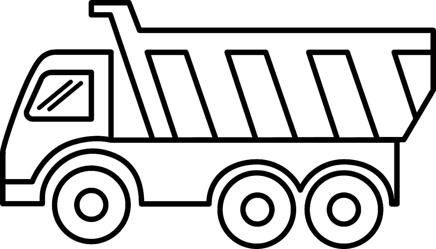 Desenho de Caminhão Caçamba Fácil para Colorir