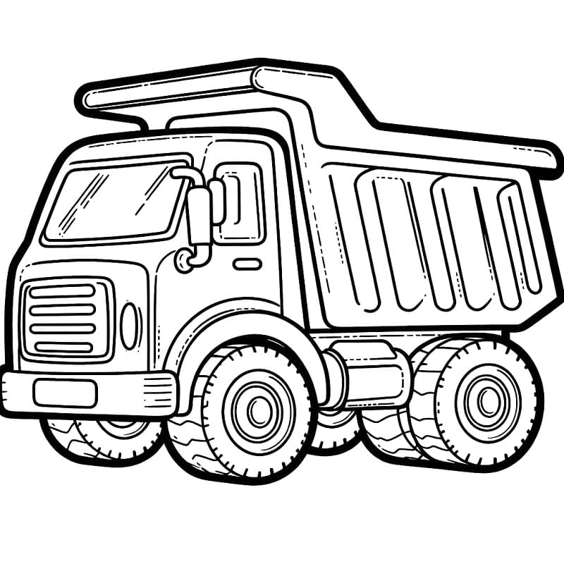 Desenho de Caminhão Caçamba Imprimivel Grátis para Crianças para Colorir