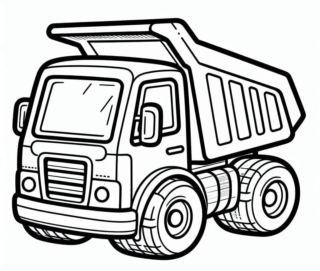 Desenho de Caminhão Caçamba Imprimivel Grátis para Colorir