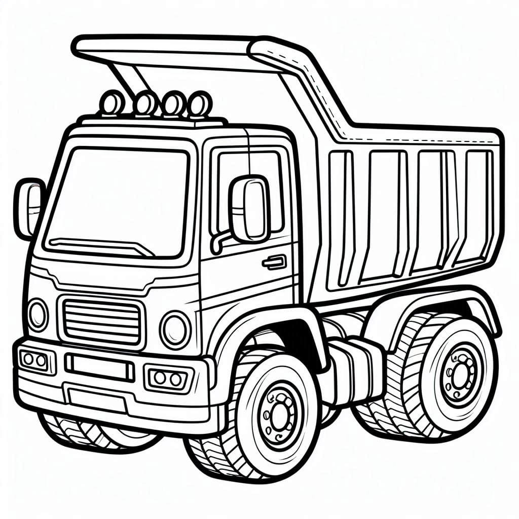 Desenho de Caminhão Caçamba Imprimivel para Crianças para Colorir